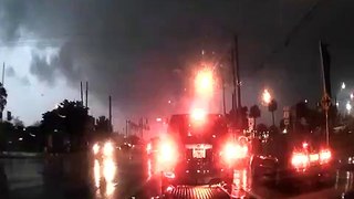Oblivious Driver Did Not See Tornado - Pompano Beach, FL around 7:00am EST