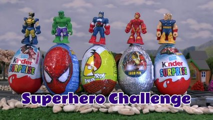 Marvel Superhero Kinder Surprise Egg Thomas The Tank Play Doh Hot Wheels Angry Birds Trans