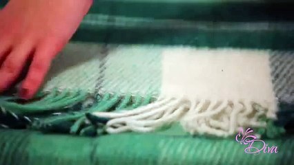 Купить шерстяной плед Эльф белый салат зеленый №2 обзор