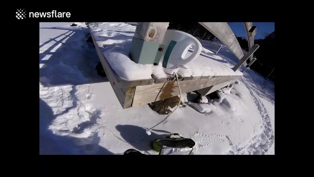 Drone captures boiling water turning to mist from cocktail shaker