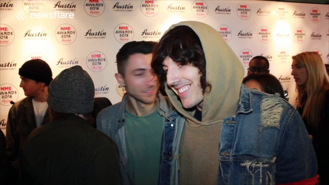 Bring Me The Horizon at NME awards before jumping on Coldplay's table