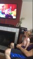 Toddler hysterically amused after seeing herself on TV