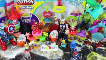 Hulk - Captain America & Iron Man Heroes Kinder Surprise Eggs ( Play Doh )