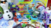 Disney Frozen And Smurfs Kinder Surprise Eggs Unboxing ( Olaf Figures )