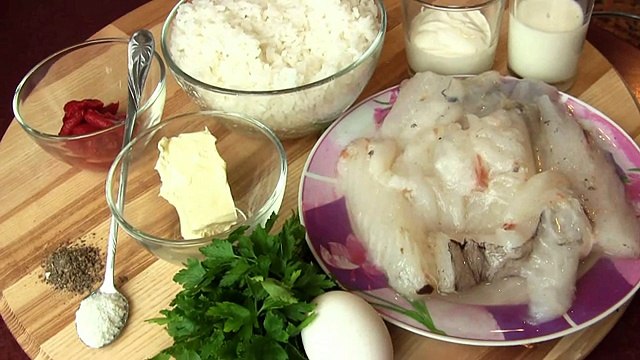 Запеканка с рисом и рыбой