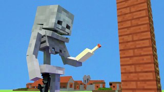 JUMP SkeleGUN and ZOMBIE Minecraft Animation