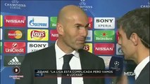 Zinedine Zidane regatea al ser preguntado por el penalti indirecto de Lionel Messi