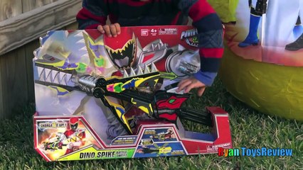 GIANT EGG SURPRISE OPENING POWER RANGER DINO CHARGE Kinder Egg Nickelodeon Toys Kids Video