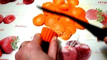 Цветы из моркови! Flowers of carrot! Украшения из овощей! Decoration of vegetables