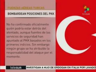 Aviones turcos bombardean posiciones del PKK en Irak