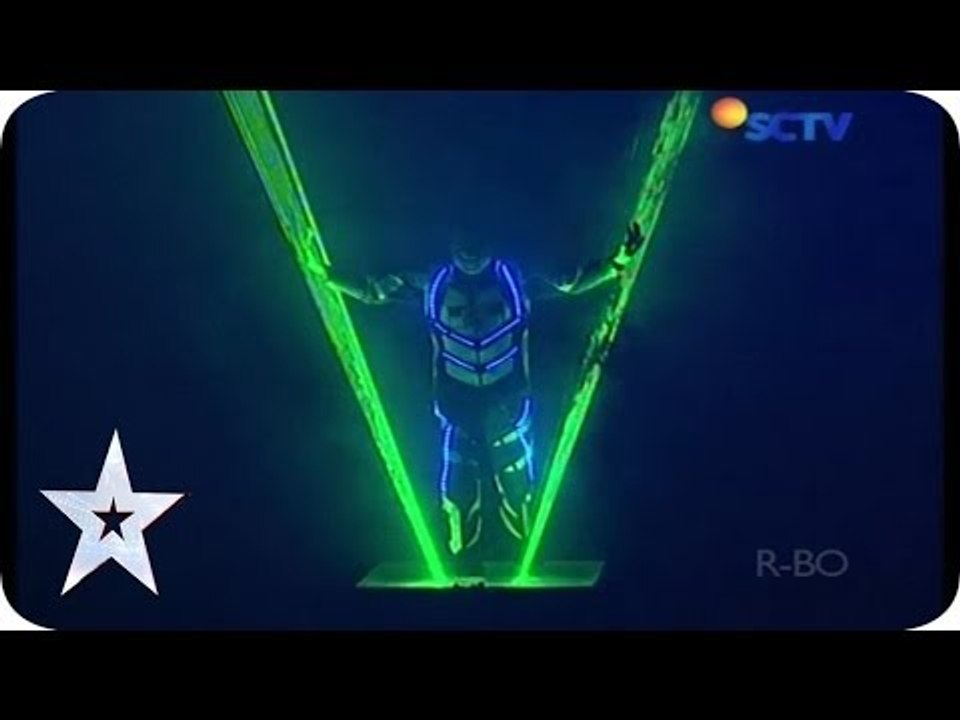 Epic Laser Performance by Laserman  - AUDITION 2 - Indonesia's Got Talent [HD]