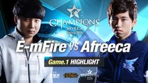 [H/L 2016.02.18] E-mFire vs Afreeca Game 1 - RO1 l 롯데 꼬깔콘 LoL Champions Korea Spring 2016