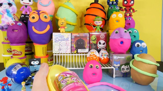 30 Kinder Surprise Play Doh Eggs Blind Box Toys Disney Princess Planes Spongebob TMNT Play