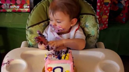 Funny Messy Babies - Baby's First Birthday Cake Compilation 2016 -- NEW HD