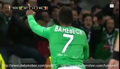 Jean-Christophe Bahebeck Goal St Etienne 3 - 2 Basel Europa League 18-2-2016
