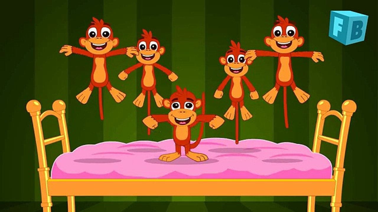 Five Little Monkeys Jumping On The Bed - Children Nursery Rhyme - Songs