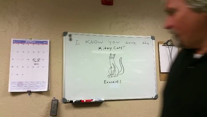 Awesome dry erase board cat prank!