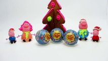 Play Doh Surprise Eggs! Peppa Pig Español Merry Christmas ! Kinder Surprise Eggs !