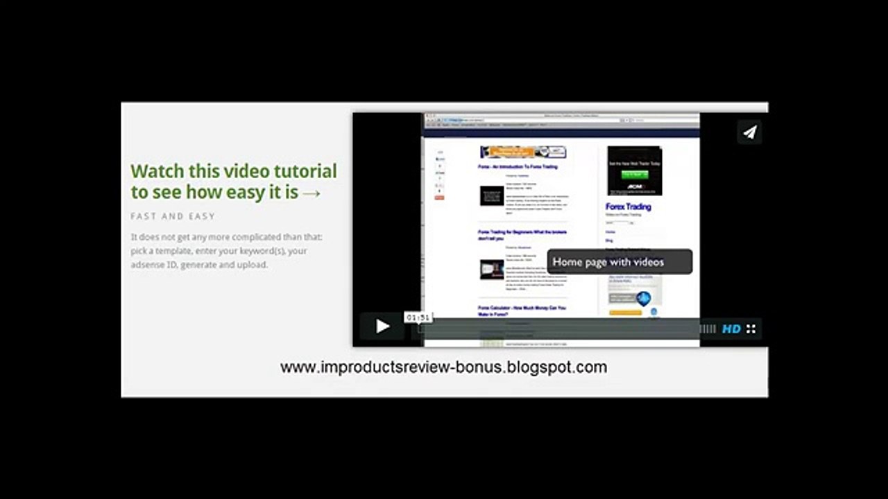 Niche Video Site Builder Review - Bonus