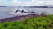 Dramatic footage has emerged of a helicopter crashing into water in Hawaii (FULL HD)