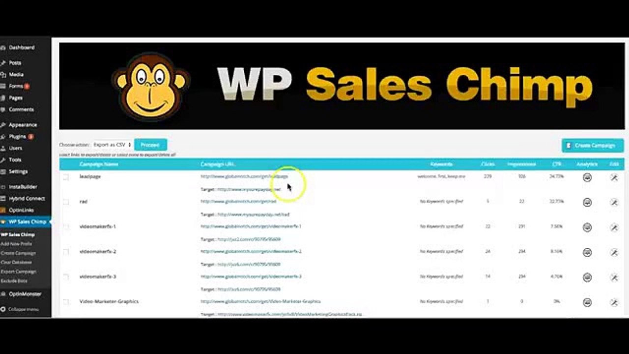 Affiliate link management wordpress tutorial - WP Sales Chimp