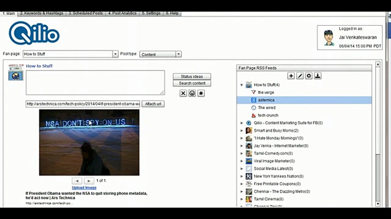 Qilio - main section