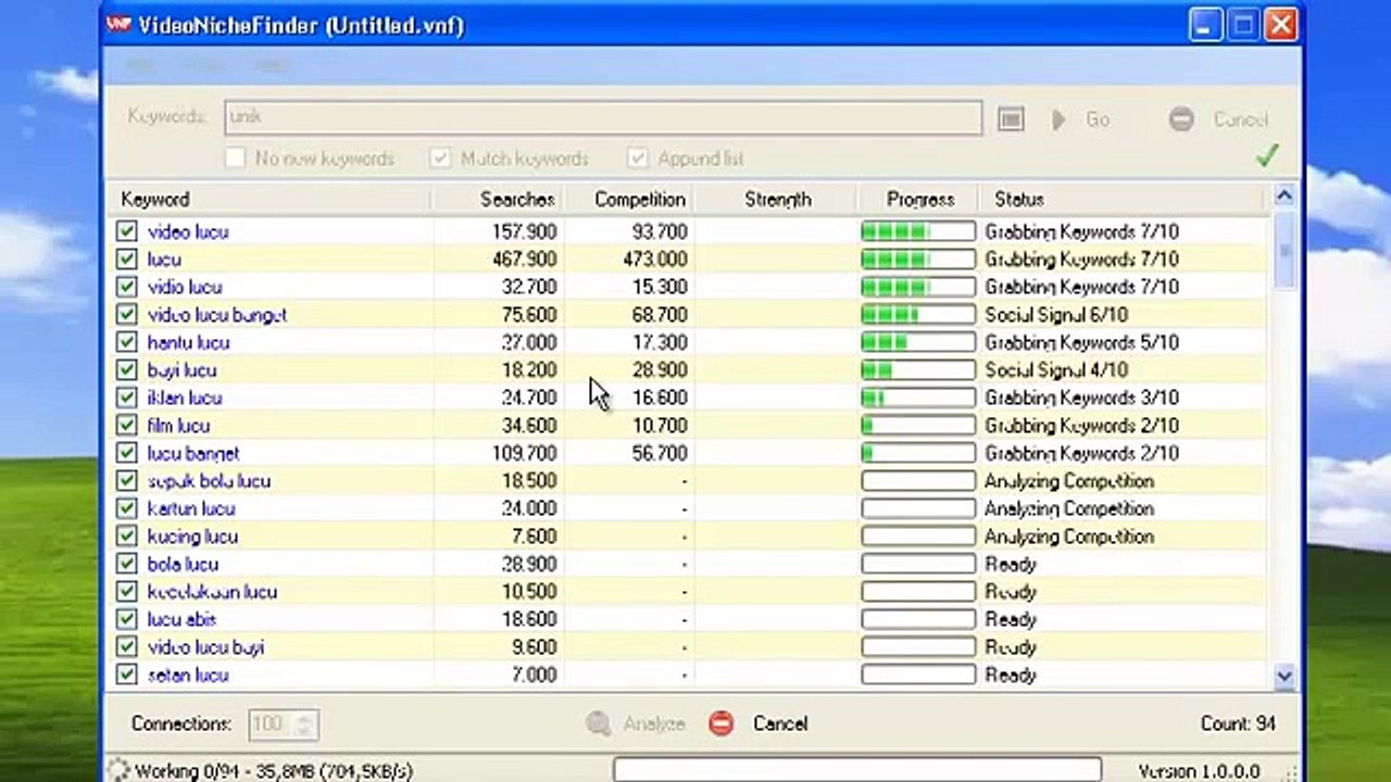 Video Niche Finder Demo ID