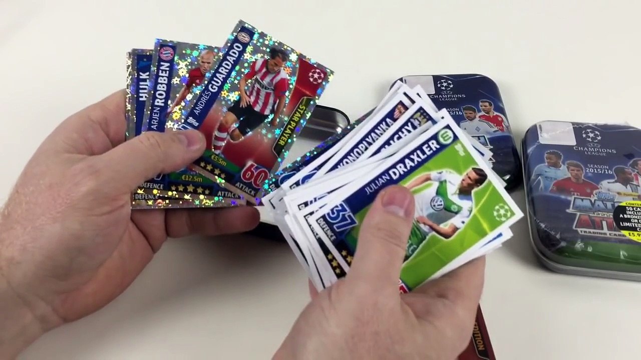 Match Attax 2015 2016 UEFA champions league trading card 2 tins opened