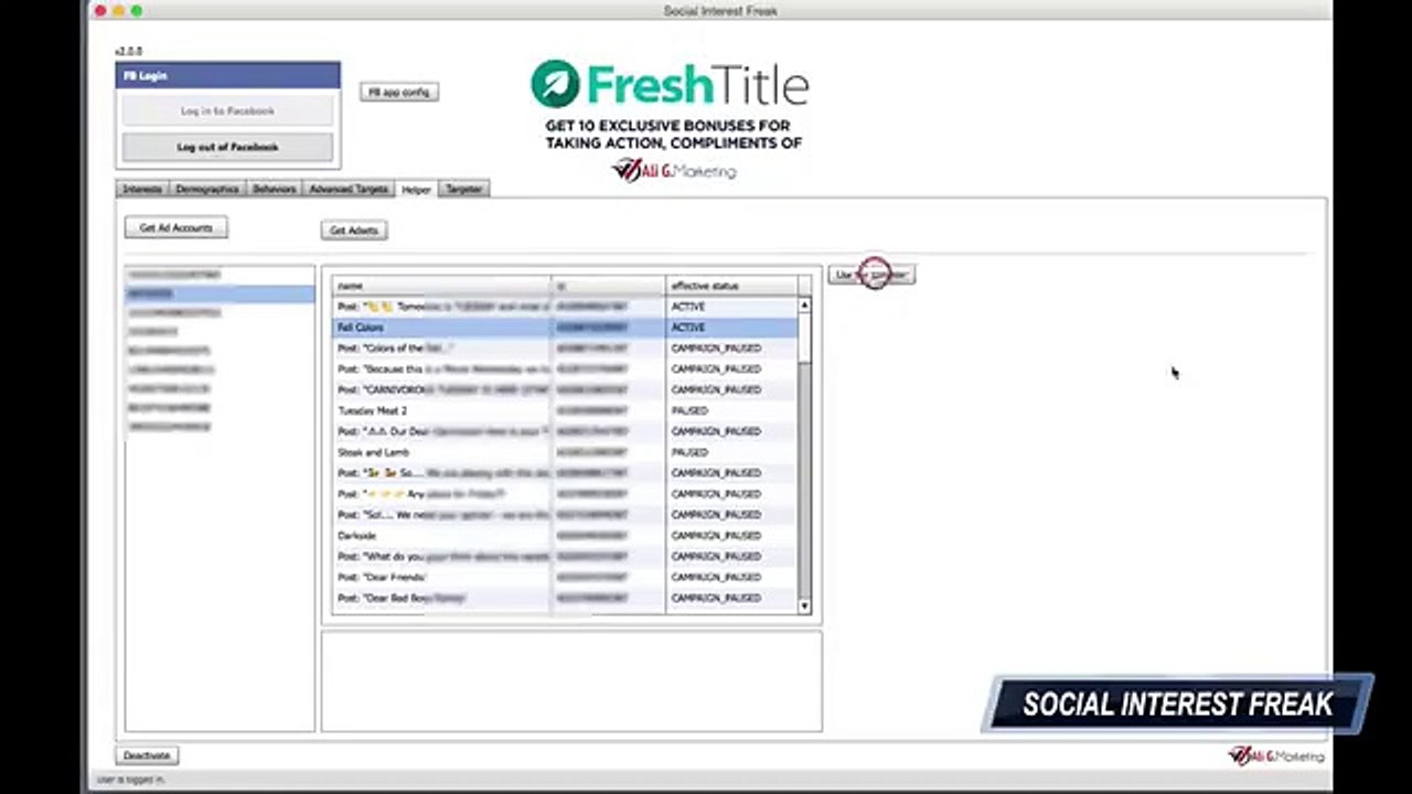 VIDEO 09: SOCIAL INTEREST FREAK - Facebook targeting tool with interests intersection