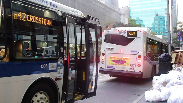 MTA New York City Bus 2009 Designline ECO-Saver IV Hybrid 1302 On The M42 @ 42nd Street & 5th Avenue