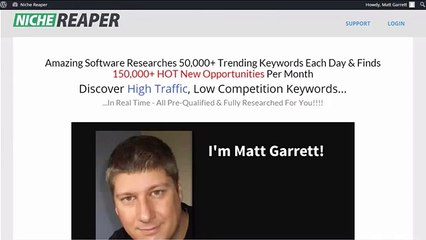 demo video Niche Reaper 3.0 by Matt Garrett