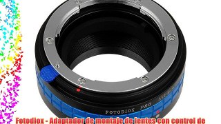 Fotodiox - Adaptador de montaje de lentes con control de apertura Nikon (G y DX) lente para