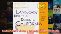 Download PDF  Landlords Rights  Duties in California SelfHelp Law Kit with Forms FULL FREE
