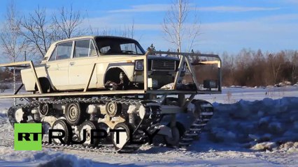 Russian engineer put his Lada on Tank tracks to create Monster Truck!