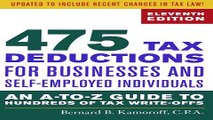 475 Tax Deductions for Businesses and Self Employed Individuals  An A to Z Guide to Hundreds of