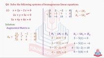 Solution of System of Homogeneous linear equations & Question No.4