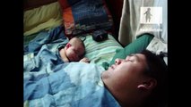 Baby can't sleep cause of snoring dad - Sleeping Babies - toddletale