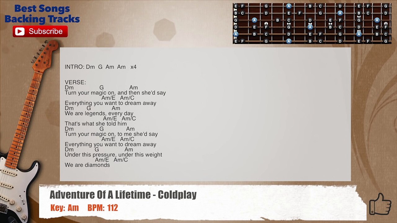 Adventure Of A Lifetime - Coldplay Guitar Backi...