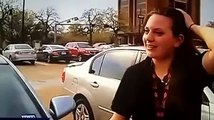 Girl's reaction to hail destroying her car in Texas storm