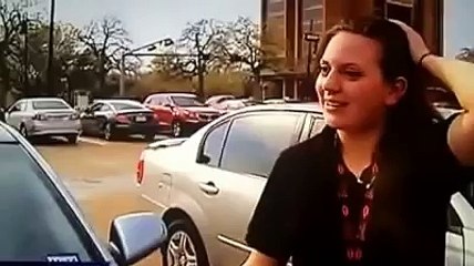 Girl's reaction to hail destroying her car in Texas storm