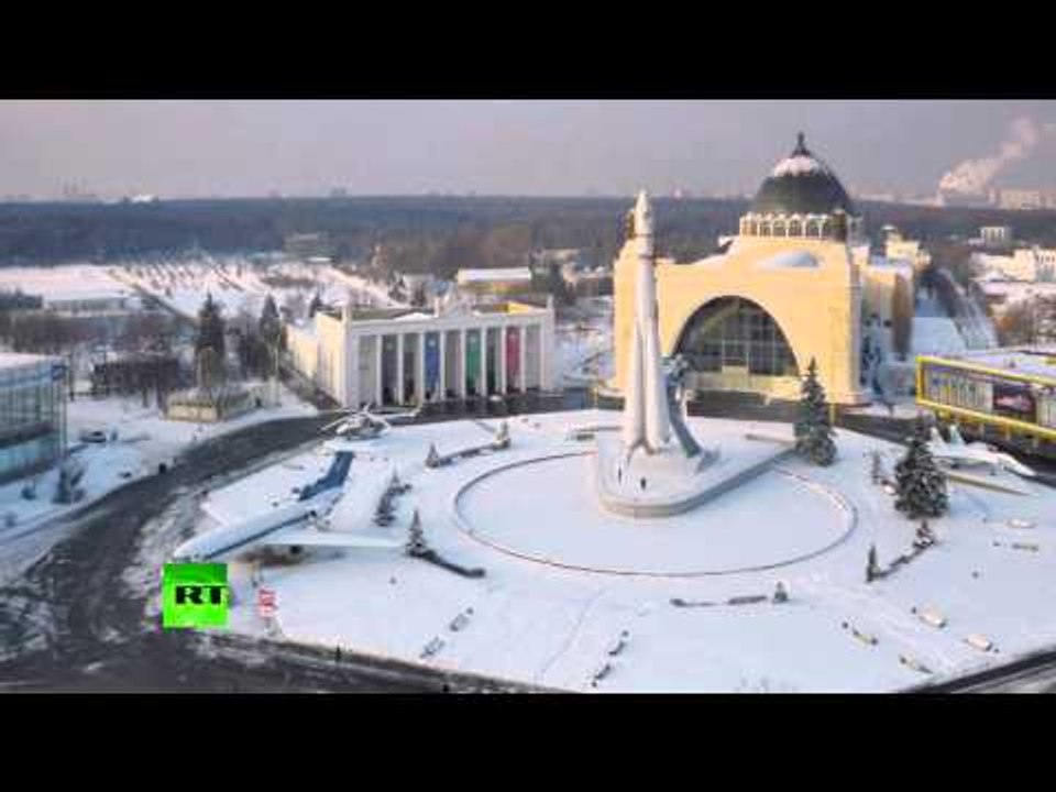 Bird’s eye view of Europe’s biggest ice rink – awesome drone footage