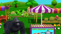 Dinosaurs, King Kong And Godzilla Cartoons Singing Hot Cross Buns Children Nursery Rhymes
