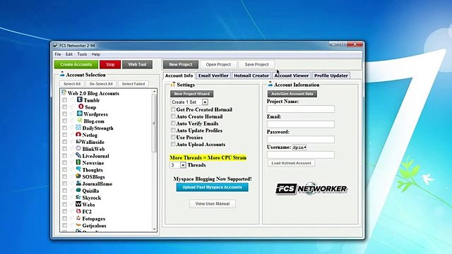 FCS Networker Account Creator Tools Menu & Scraper
