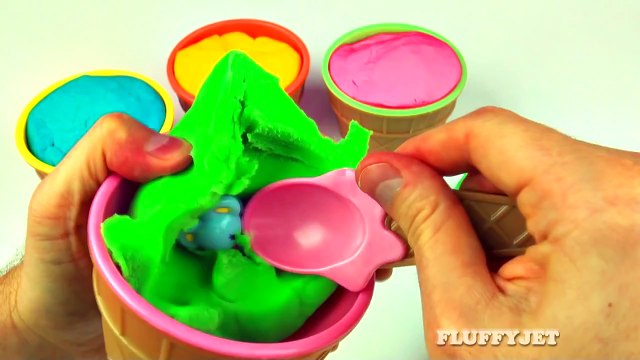 Play-Doh Ice Cream Surprise Eggs Toys Mickey Mouse Thomas the Tank Peppa Pig Frozen Cars 2