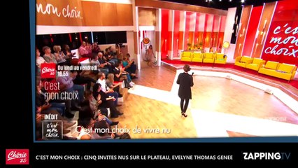 C'est mon choix : Cinq invités totalement nus sur le plateau, Evelyne Thomas très mal à l'aise (vidéo)