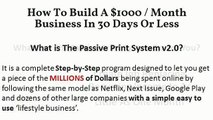 The Passive Print System Bonus and Review: Exclusive Passive Print System Bonus