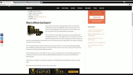 Affiliate Cash Empire Review Overview