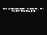 Ebook BMW 5 Series (E34) Service Manual: 1989 1990 1991 1992 1993 1994 1995 Free Full Ebook