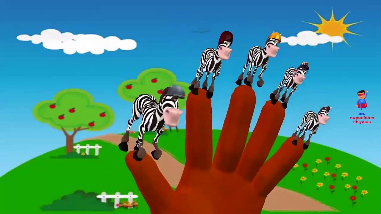 Finger Family Rhymes Zebra Cartoons for Children | Finger Family Children Nursery Rhymes for Kids 3D