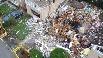 Gaz Sıkışması Sonucu Patlayan Ev Yerle Bir Oldu